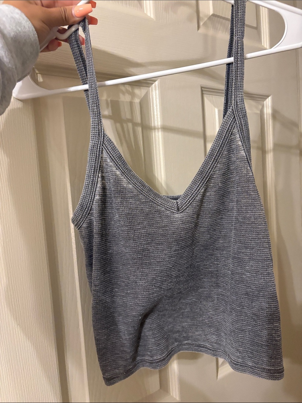 American Eagle Outfitters Gray Ribbed Tank Top